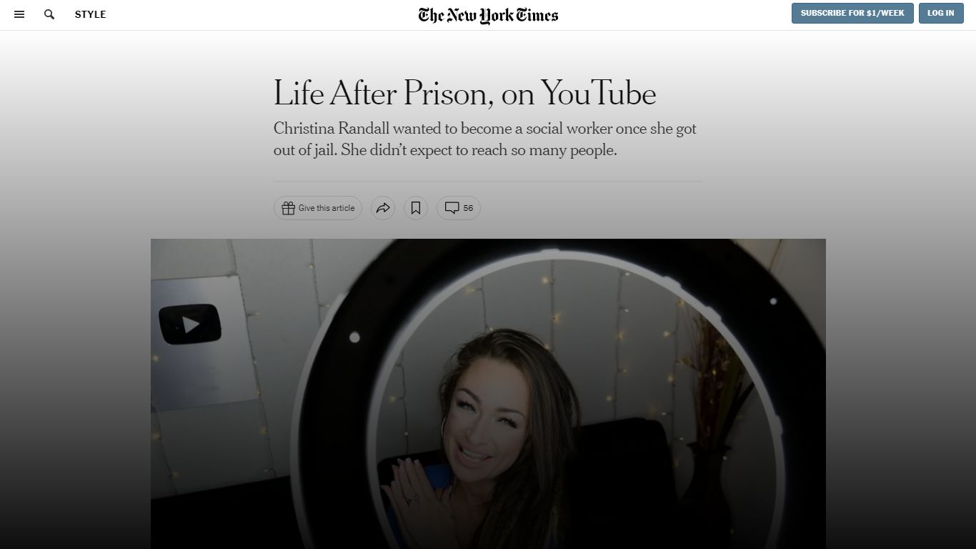 Life After Prison, on YouTube - The New York Times